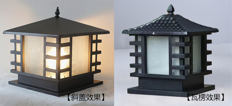 (QDZTD-008)戶(hù)外圍墻墻頭方形柱頭燈效果展示圖片