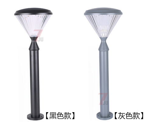 (QDCPD-016)市電款現代簡(jiǎn)約鉆石型LED草坪燈黑色款和灰色款樣式效果