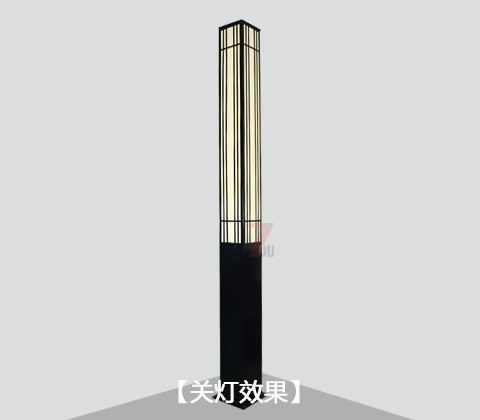 (QDJGDZ-021)現代簡(jiǎn)約方形園林景觀(guān)燈柱關(guān)燈效果